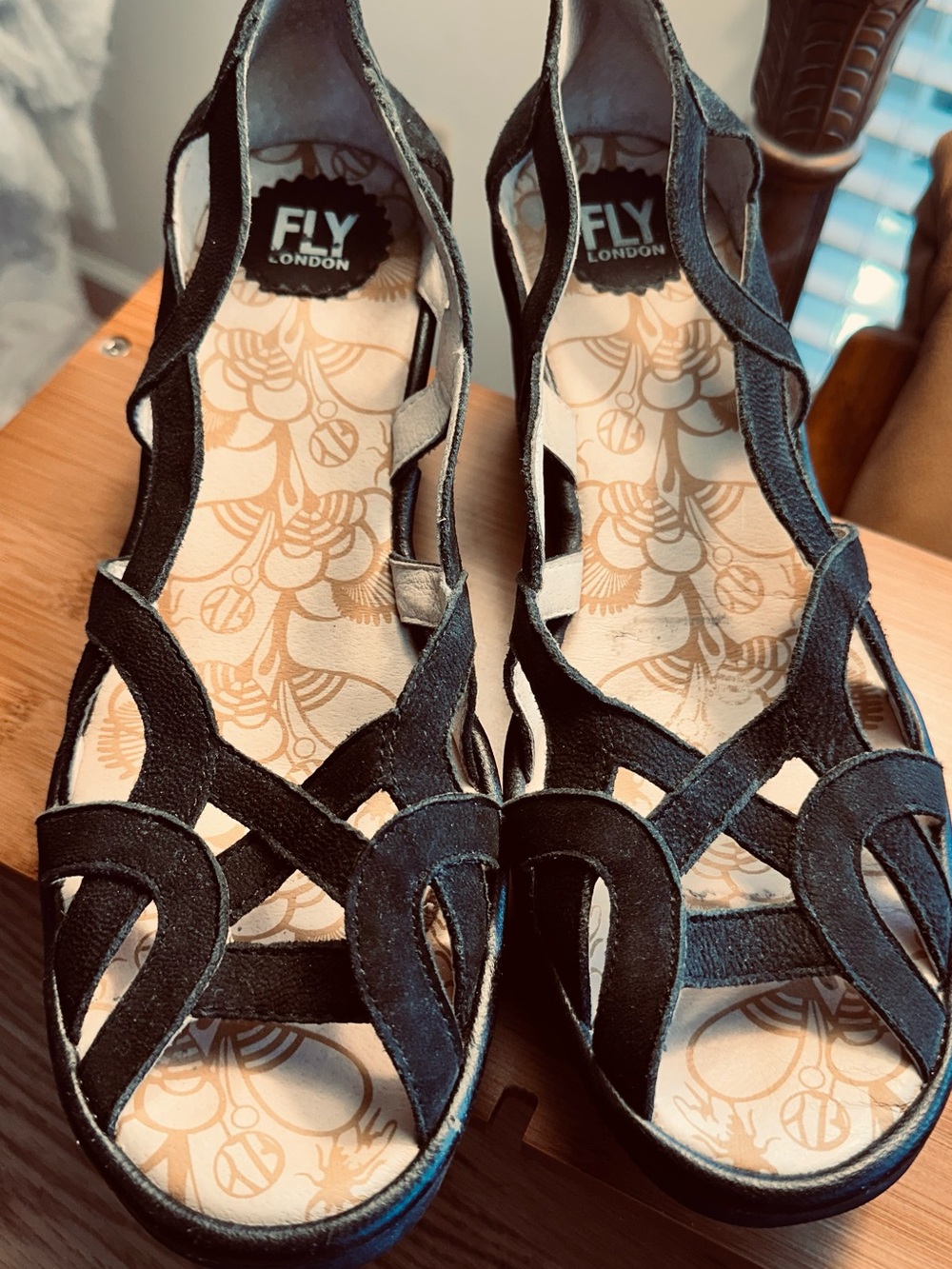 FLY London Brown Leather Slip Ons, EUC, worn indoors for a couple hours. EUC, 11